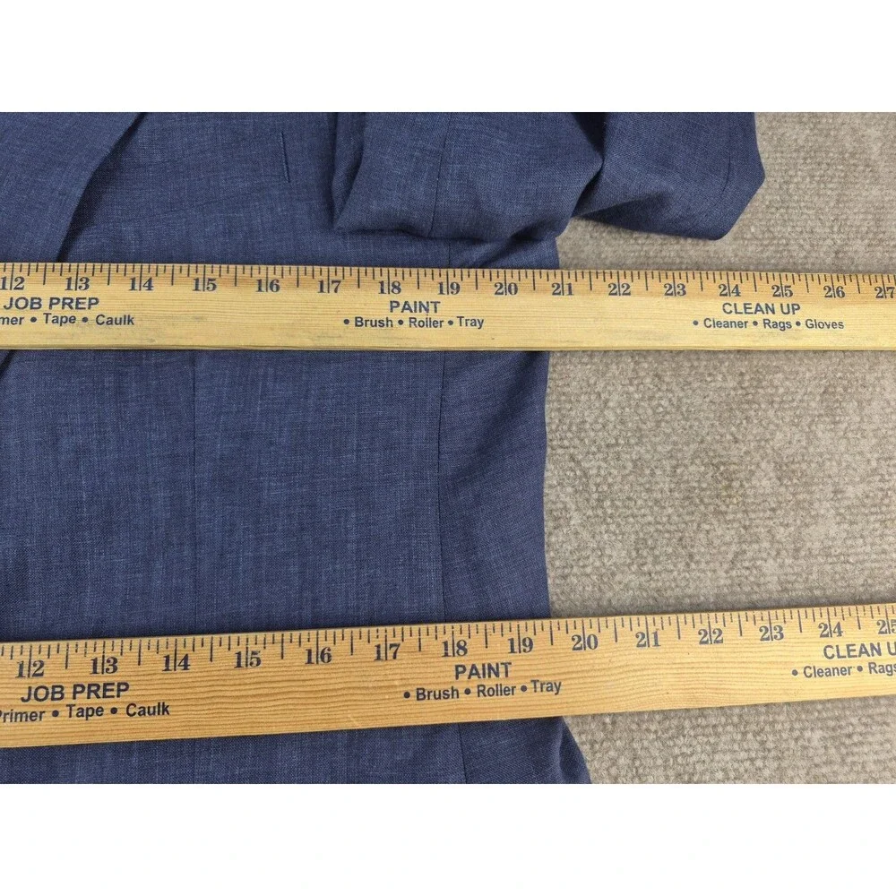 Haspel Sport Coat Men Sz 38 Short  100% Linen Navy Blue Semi Lined Jacket Summer